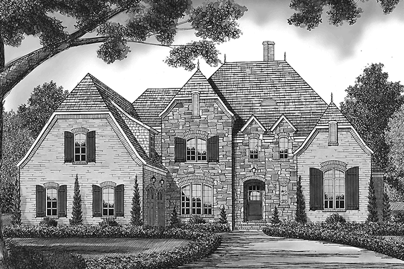 Architectural House Design - Exterior - Front Elevation 3 for Country House Plan #453-449 - 4 bed, 4.5 bath