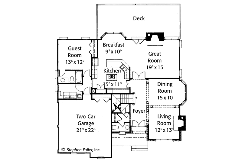 Dream House Plan - Floor Plan - Main Floor for Colonial House Plan #429-419 - 4 bed, 3.5 bath