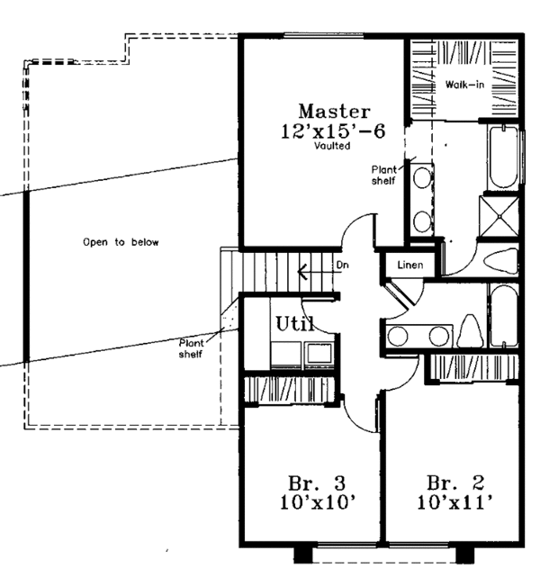 Home Plan - Traditional Floor Plan - Upper Floor Plan #300-115