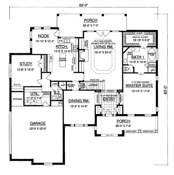 Dream House Plan - European Floor Plan - Main Floor Plan #40-343
