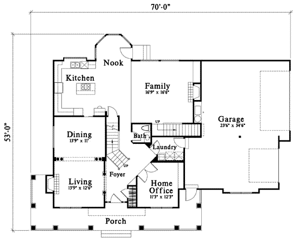 Traditional Floor Plan - Main Floor Plan #78-187