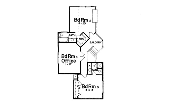 House Plan Design - Contemporary Floor Plan - Upper Floor Plan #52-144