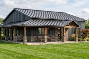 Architectural House Design - Exterior - Front Elevation for Ranch House Plan #1064-407 - 2 bed, 2 bath