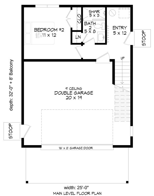 House Blueprint - Contemporary Floor Plan - Lower Floor Plan #932-1395