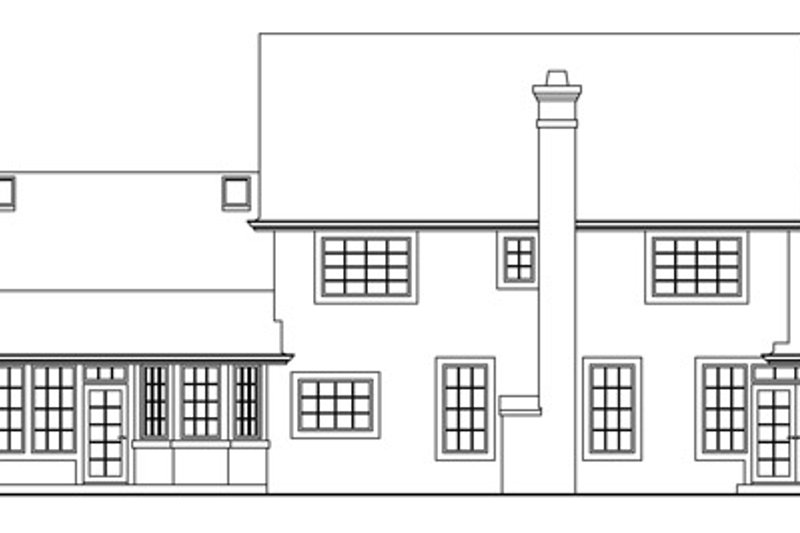 Home Plan - Exterior - Rear Elevation for Colonial House Plan #124-216 - 5 bed, 5.5 bath