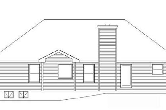 Exterior - Rear Elevation for European House Plan #22-525 - 3 bed, 2.5 bath