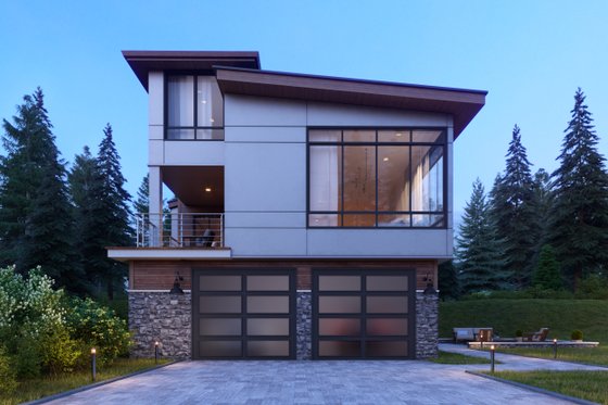 Exterior - Rear Elevation for Contemporary House Plan #1066-33 - 5 bed, 4 bath