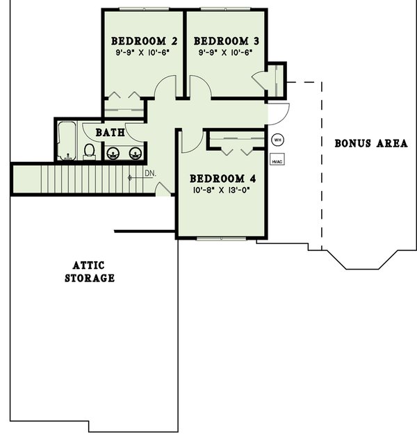House Design - European Floor Plan - Upper Floor Plan #17-2046