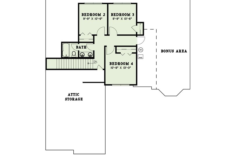 Dream House Plan - Floor Plan - Upper Floor for European House Plan #17-2046 - 4 bed, 2.5 bath