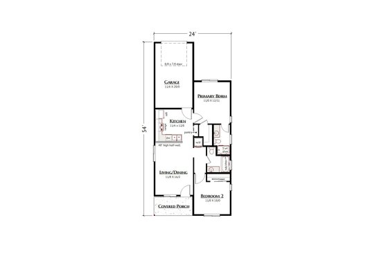 Floor Plan - Main Floor for Modern House Plan #1099-8 - 2 bed, 2 bath