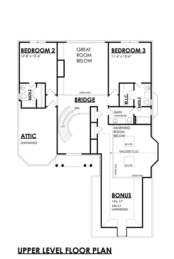 Dream House Plan - Floor Plan - Upper Floor for Southern House Plan #30-369 - 3 bed, 3.5 bath