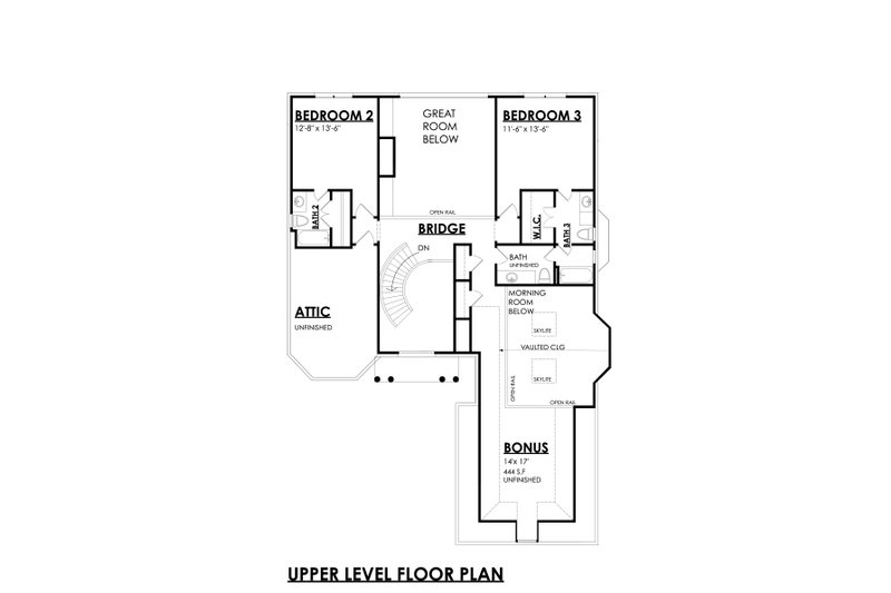 Architectural House Design - Floor Plan - Upper Floor for Southern House Plan #30-369 - 3 bed, 3.5 bath