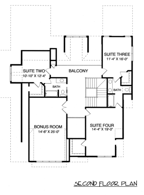 Craftsman Floor Plan - Upper Floor Plan #413-850