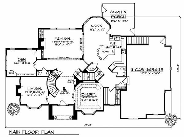 Architectural House Design - European Floor Plan - Main Floor Plan #70-535