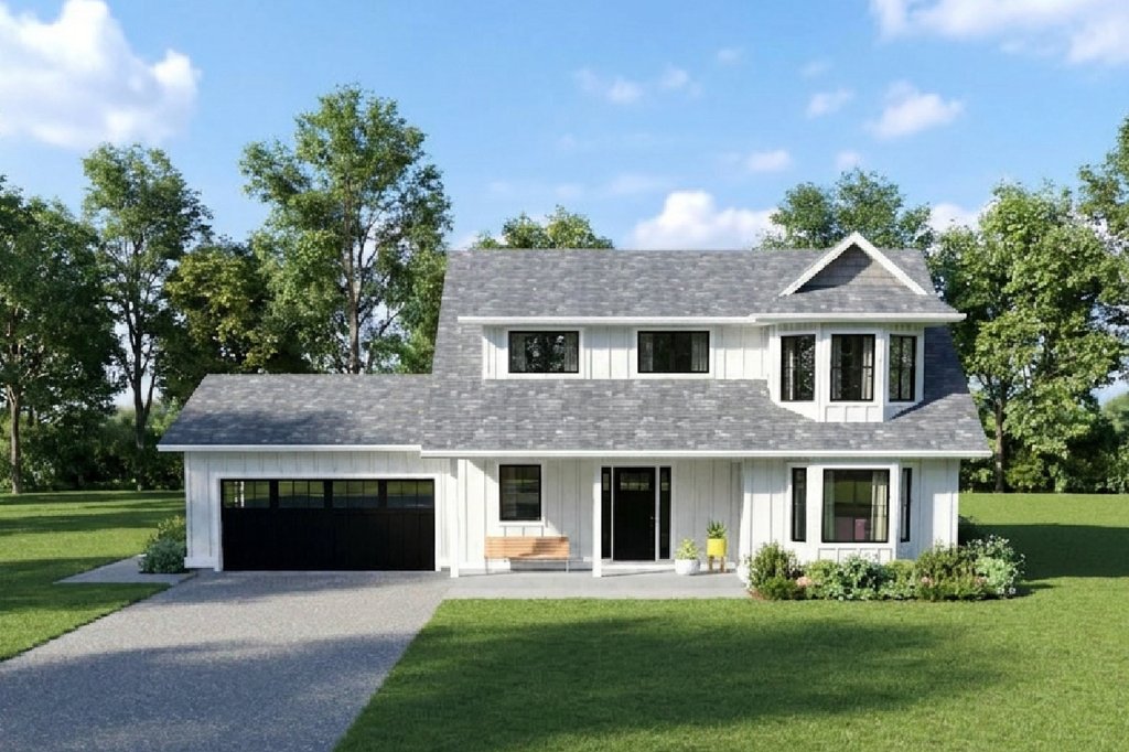 Exterior - Other Elevation 2 for Colonial House Plan #126-118 - 3 bed, 2.5 bath