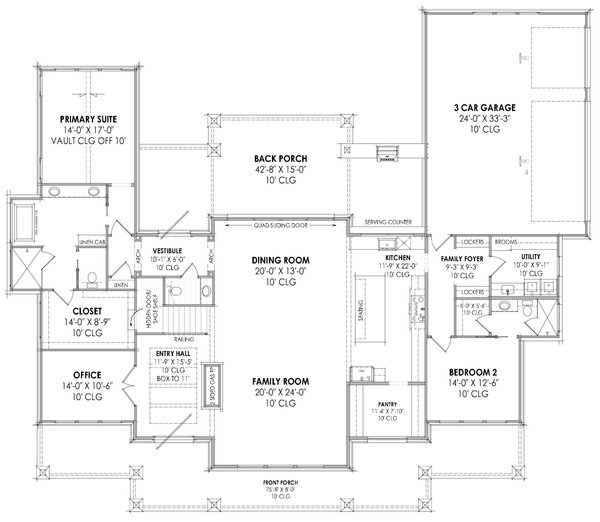 Architectural House Design - Country Floor Plan - Main Floor Plan #1096-3