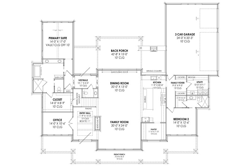 Home Plan - Floor Plan - Main Floor for Country House Plan #1096-3 - 4 bed, 4.5 bath