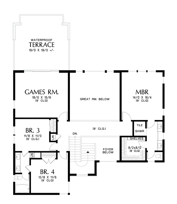 Prairie Floor Plan - Upper Floor Plan #48-1071