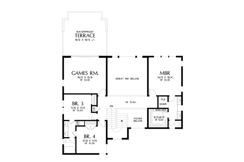 House Plan Design - Floor Plan - Upper Floor for Prairie House Plan #48-1071 - 4 bed, 3.5 bath