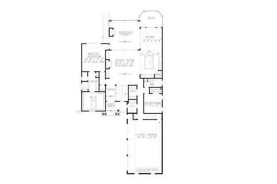 Floor Plan - Main Floor for Farmhouse House Plan #54-486 - 3 bed, 3 bath