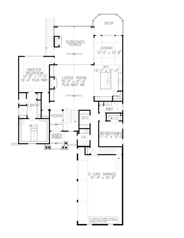 House Blueprint - Farmhouse Floor Plan - Main Floor Plan #54-486