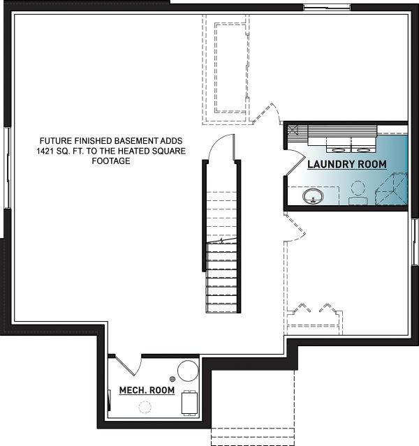 Architectural House Design - Modern Floor Plan - Lower Floor Plan #23-2722