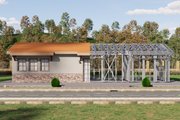 Mediterranean Style House Plan - 2 Beds 1 Baths 779 Sq/Ft Plan #1106-101 Exterior 