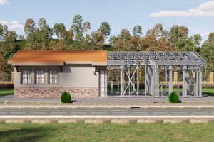 Exterior - Front Elevation 6 for Mediterranean House Plan #1106-101 - 2 bed, 1 bath