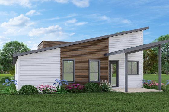 Exterior - Rear Elevation for Contemporary House Plan #472-455 - 4 bed, 2 bath
