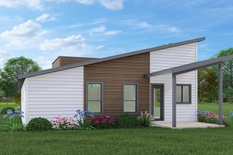 House Blueprint - Exterior - Rear Elevation for Contemporary House Plan #472-455 - 4 bed, 2 bath