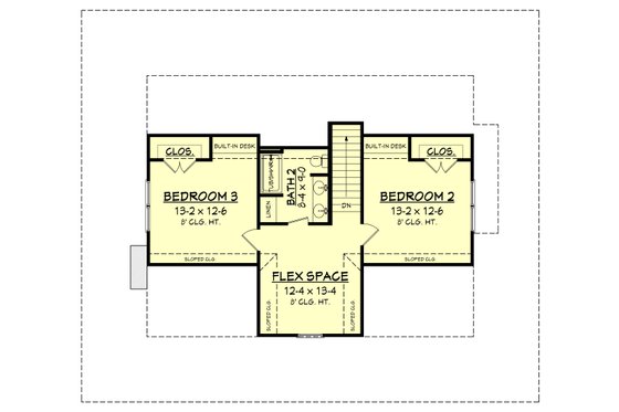 Floor Plan - Upper Floor for Country House Plan #430-150 - 3 bed, 2.5 bath