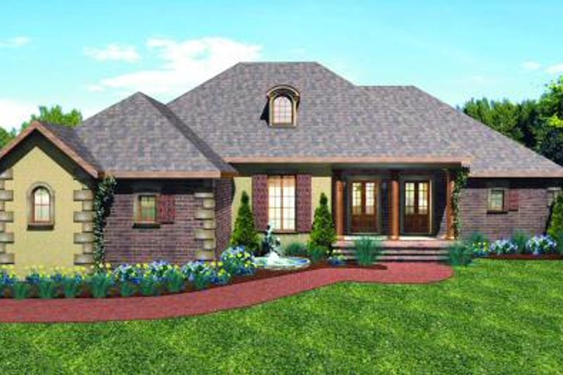 House Blueprint - European Exterior - Front Elevation Plan #44-170