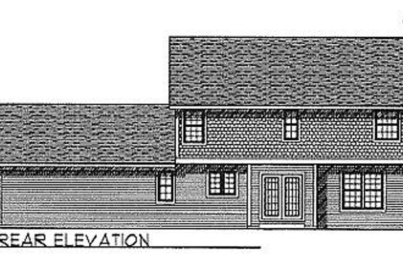 House Plan Design - Exterior - Rear Elevation for Farmhouse House Plan #70-262 - 3 bed, 2.5 bath