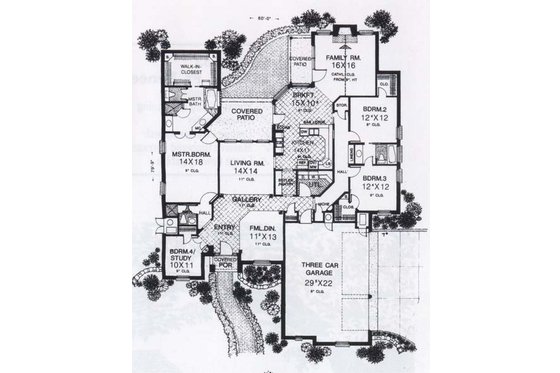 Floor Plan - Main Floor for Traditional House Plan #310-848 - 4 bed, 3 bath