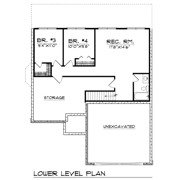 Dream House Plan - Traditional Floor Plan - Lower Floor Plan #70-229