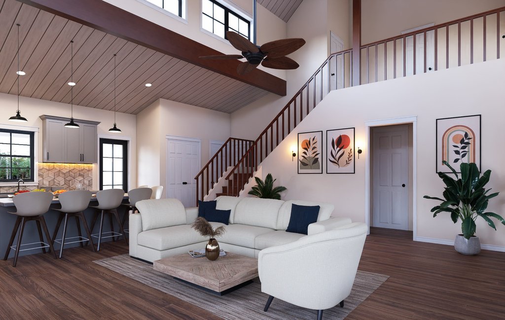 Interior - Family Room 1 for Farmhouse House Plan #932-1425 - 3 bed, 2.5 bath