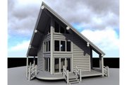 Log Style House Plan - 1 Beds 2 Baths 939 Sq/Ft Plan #451-9 