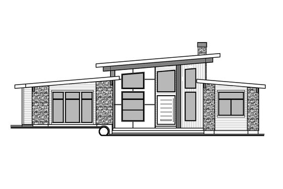 Exterior - Front Elevation 3 for Modern House Plan #1073-51 - 4 bed, 3.5 bath