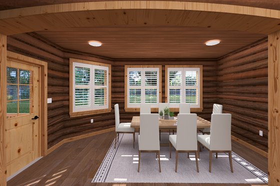 Interior - Dining Room for Log House Plan #1060-306 - 4 bed, 4 bath