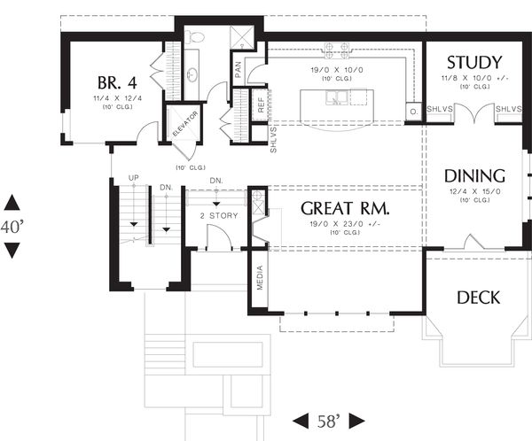 Home Plan - Modern Floor Plan - Main Floor Plan #48-613