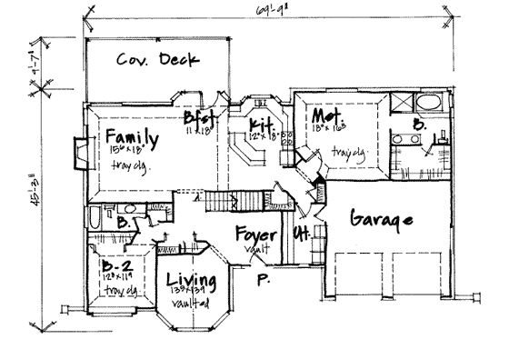 Floor Plan - Main Floor for Traditional House Plan #308-209 - 6 bed, 4 bath