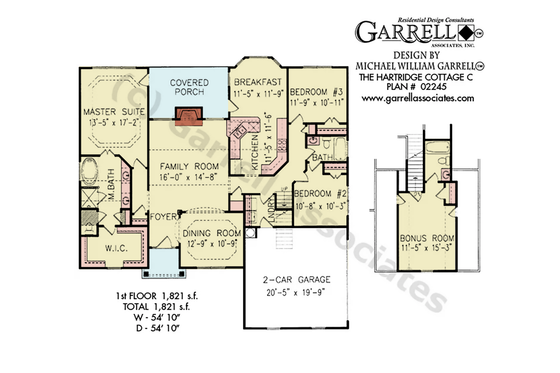 Floor Plan - Main Floor for Traditional House Plan #54-693 - 3 bed, 2 bath
