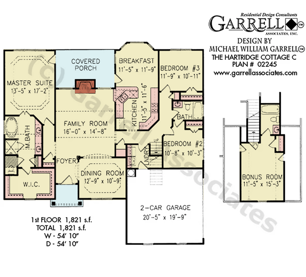 Floor Plan - Main Floor for Traditional House Plan #54-693 - 3 bed, 2 bath