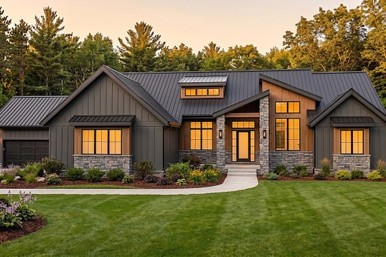 Exterior - Front Elevation for Farmhouse House Plan #1089-73 - 3 bed, 2.5 bath