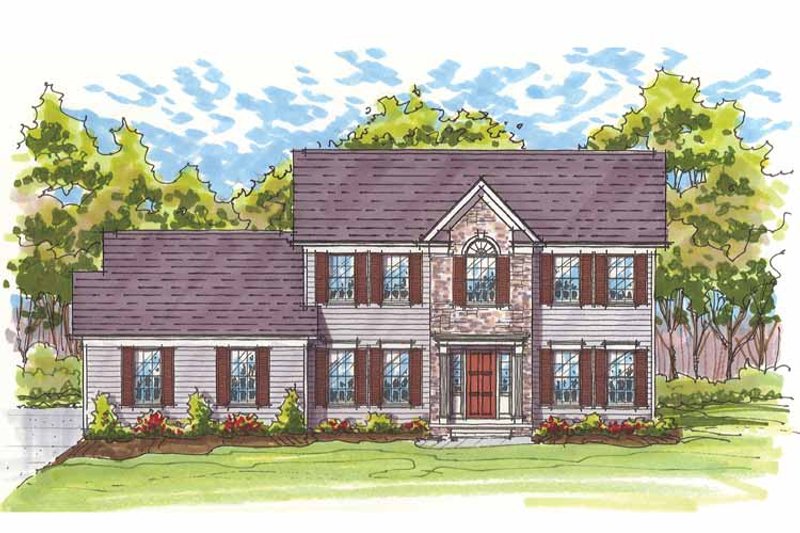 Dream House Plan - Exterior - Front Elevation 3 for Traditional House Plan #435-22 - 4 bed, 2.5 bath