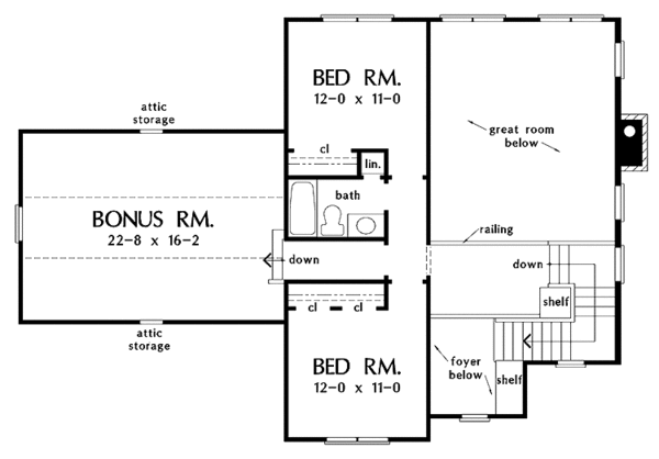Architectural House Design - Farmhouse Floor Plan - Upper Floor Plan #929-688