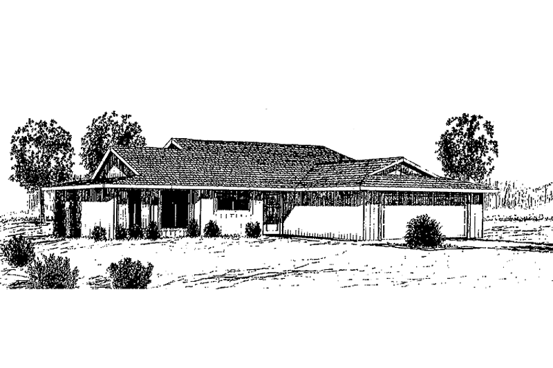 Architectural House Design - Exterior - Front Elevation 3 for Craftsman House Plan #60-883 - 3 bed, 2 bath