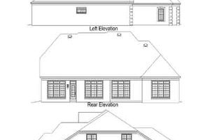 Exterior - Rear Elevation for European House Plan #81-599 - 3 bed, 3.5 bath