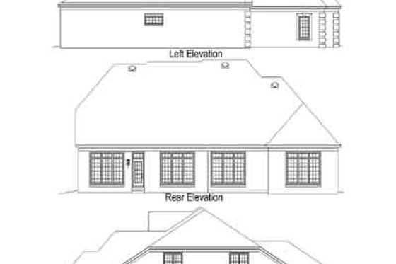 Exterior - Rear Elevation for European House Plan #81-599 - 3 bed, 3.5 bath