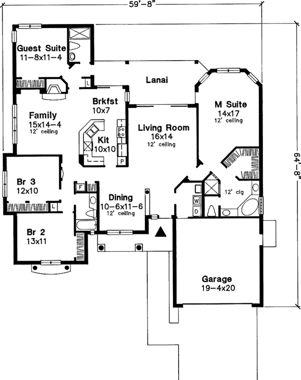 Home Plan - Mediterranean Floor Plan - Main Floor Plan #320-599